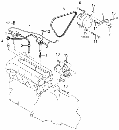 2000 Kia Spectra Engine Electrical System Diagram