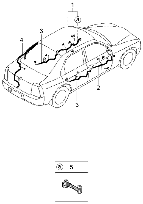 2000 Kia Spectra Harness-Front Door Wiring Diagram for 1K2N267200A