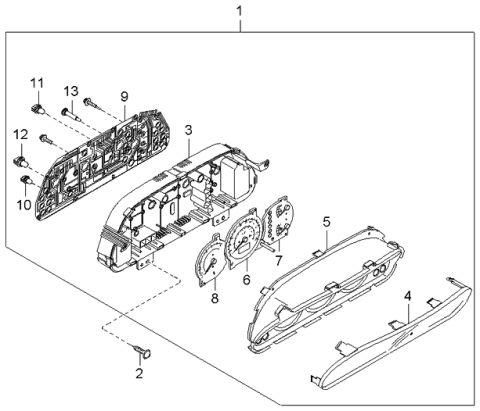 2001 Kia Spectra Meter Set Diagram 2