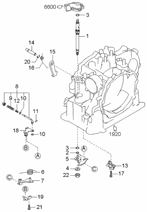 2001 Kia Spectra Manual Linkage System Diagram