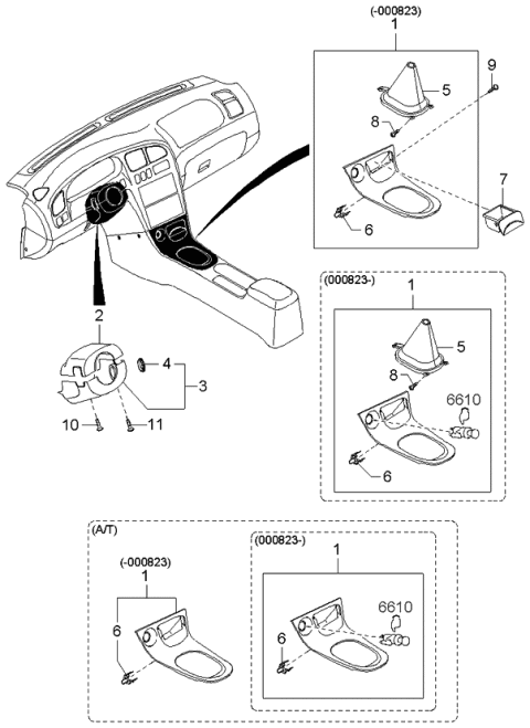 2001 Kia Spectra Dashboard Equipments Diagram 2