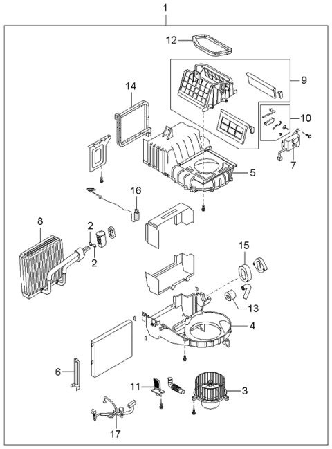 2000 Kia Spectra Cooling Unit Diagram 2