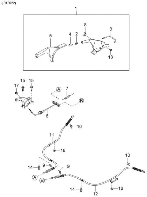 2001 Kia Spectra Parking Brake System Diagram 1