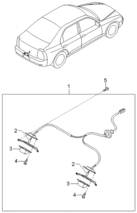 2000 Kia Spectra Lens Diagram for MDX5051274