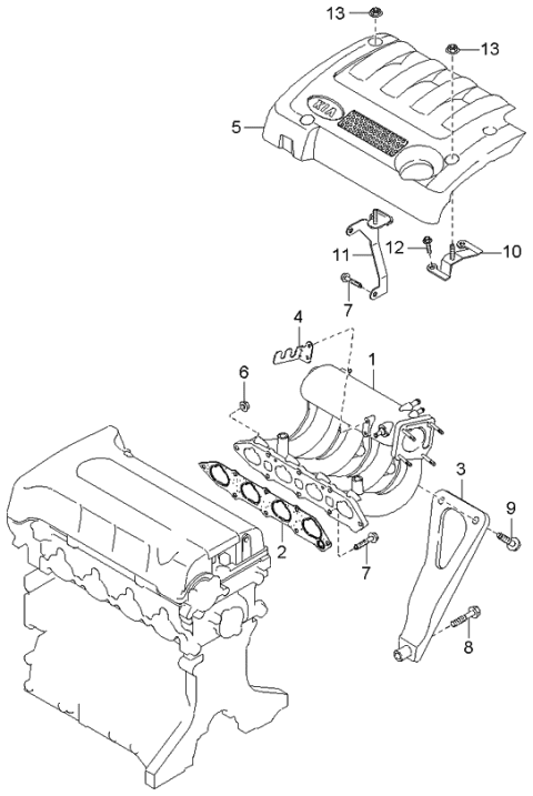 2000 Kia Spectra Intake Manifold Diagram 1