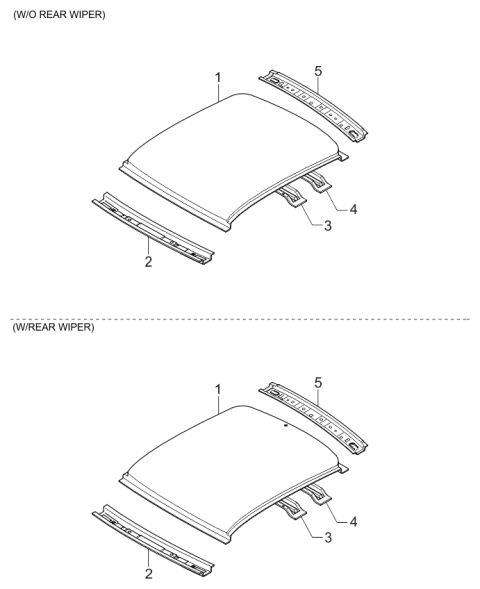 2000 Kia Spectra Reinforcement-Roof,Front Diagram for 0K2B170660B