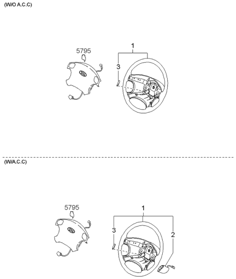 2004 Kia Spectra Steering Wheel Diagram 1