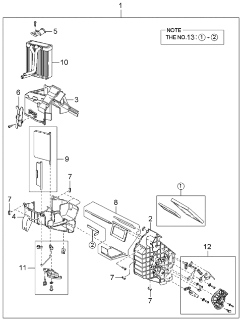 2000 Kia Spectra Heater Unit Diagram 1