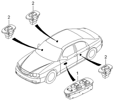 2002 Kia Spectra Power Window Switches Diagram 2