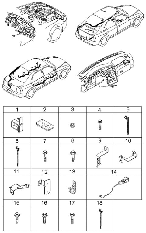 2002 Kia Spectra Wiring Harnesses Clamps Diagram 2