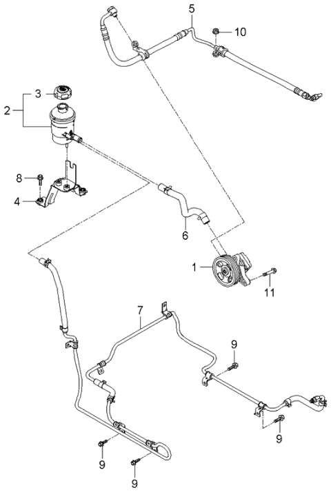 2006 Kia Sorento Power Steering Oil Pump Diagram