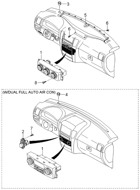 2006 Kia Sorento Control Assembly-Heater Diagram for 972503E3808W