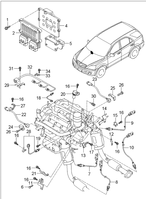 2006 Kia Sorento Electronic Control Diagram