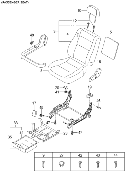 2006 Kia Sorento Cushion Assembly-Front Seat Diagram for 882003E710CF6