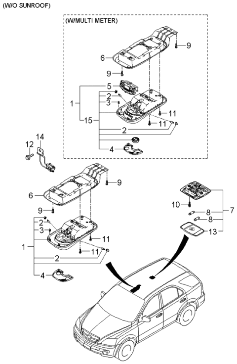 2006 Kia Sorento Lamp Assembly-Front Room Diagram for 928103E001WK