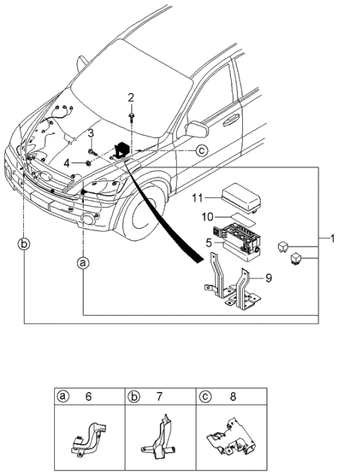 2006 Kia Sorento Protector Diagram for 912103E861