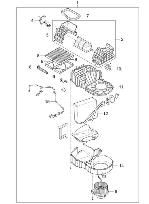 2006 Kia Sorento Air Filter Assembly Diagram for 971333E260