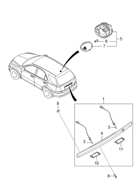 2006 Kia Sorento Lamp Assembly-Luggage Diagram for 9262026000WK
