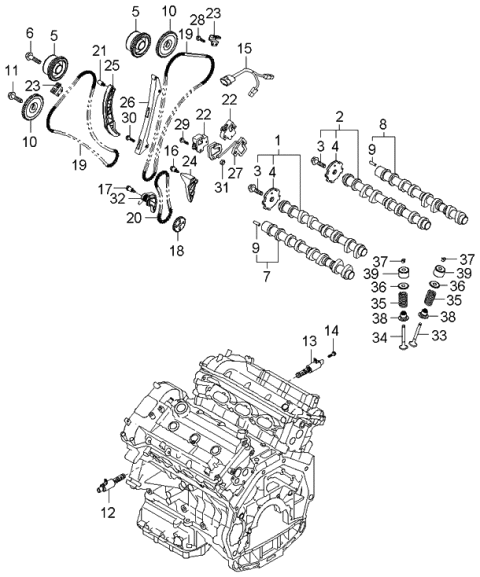 2006 Kia Sorento TAPPET Diagram for 222263C270