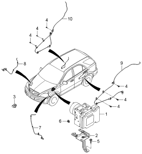 2006 Kia Sorento Sensor Assembly-YAW Rate Diagram for 956903K000