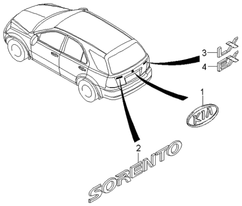 2006 Kia Sorento Emblem Diagram