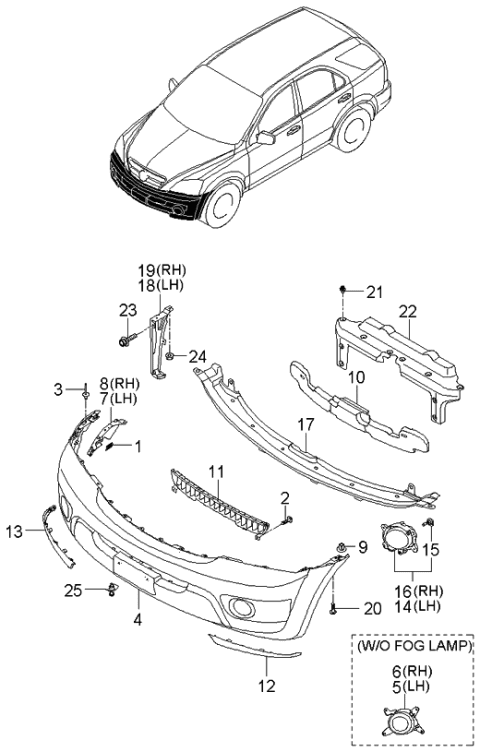 2006 Kia Sorento New Body Style (Produced Before SEP.2006) Bumper-Front Diagram