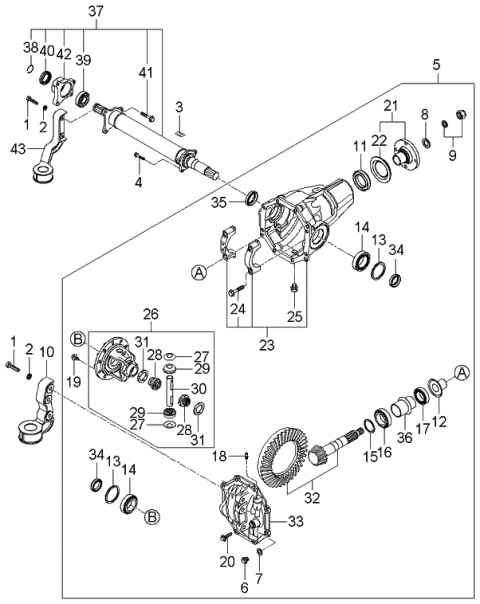 2006 Kia Sorento New Body Style (Produced Before SEP.2006) Axle-Front Diagram 2