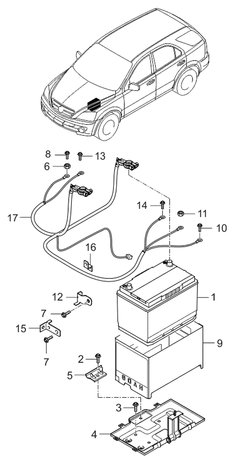 2006 Kia Sorento Bracket Diagram for 914603E060