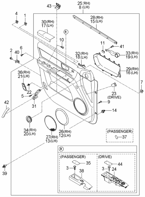 2006 Kia Sorento Panel Complete-Front Door Trim Diagram for 823023E081C7