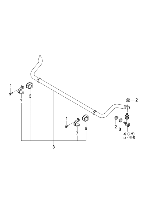 2006 Kia Sorento Bush-Stabilizer Bar Diagram for 548133E010