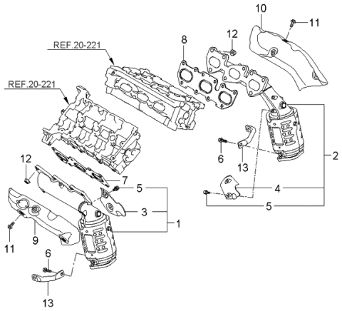 2006 Kia Sorento Exhaust Manifold Diagram