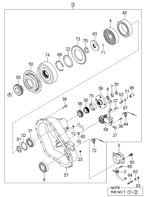 2006 Kia Sorento New Body Style (Produced Before SEP.2006) Transfer Assy Diagram 2