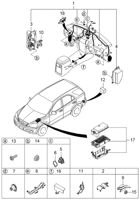 2006 Kia Sorento Wiring Assembly-Main Diagram for 911303E050