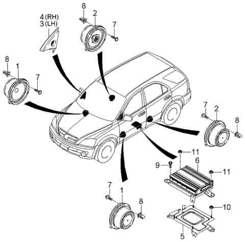 2006 Kia Sorento Speaker Diagram