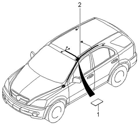 2006 Kia Sorento Wiring Assembly-Roof Diagram for 916013E310