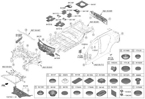 2023 Kia Niro EV PAD ASSY-ISOLATION D Diagram for 84120AO000