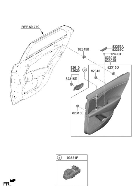 2024 Kia Niro EV UNIT ASSY-POWER WIND Diagram for 93581AT040