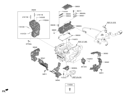 2024 Kia Niro EV PAD-SOUND ABSORPTION Diagram for 365490EDA0