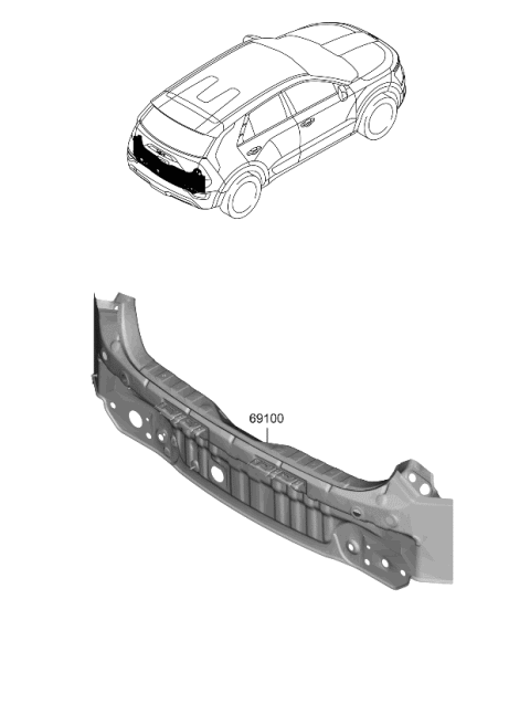 2024 Kia Niro EV Back Panel & Trunk Lid Diagram