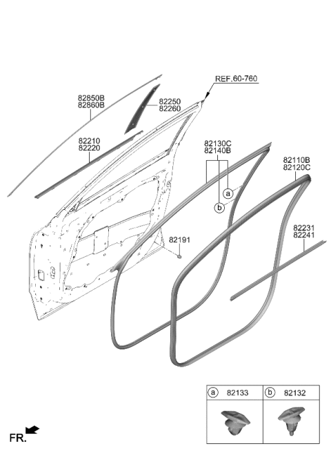 2023 Kia Niro EV Moulding-Front Door Diagram