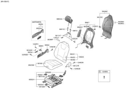 2024 Kia Niro EV COVERING ASSY-FR BAC Diagram for 88460AT080AUQ