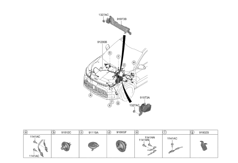 2024 Kia Niro EV Front Wiring Diagram 1