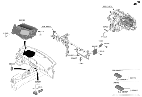 2024 Kia Niro EV FOB-SMART KEY Diagram for 95440AT010