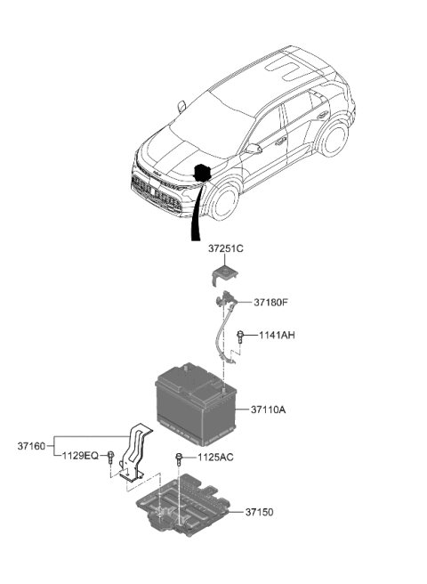 2023 Kia Niro EV CLAMP-BATTERY Diagram for 37160L1500