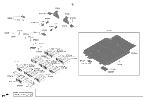 2023 Kia Niro EV BRACKET-BATTERY SYST Diagram for 37559AO000