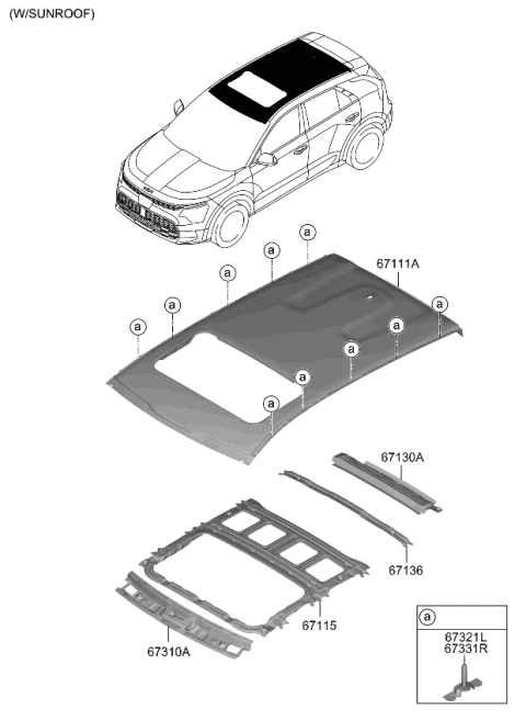 2023 Kia Niro EV Roof Panel Diagram 2