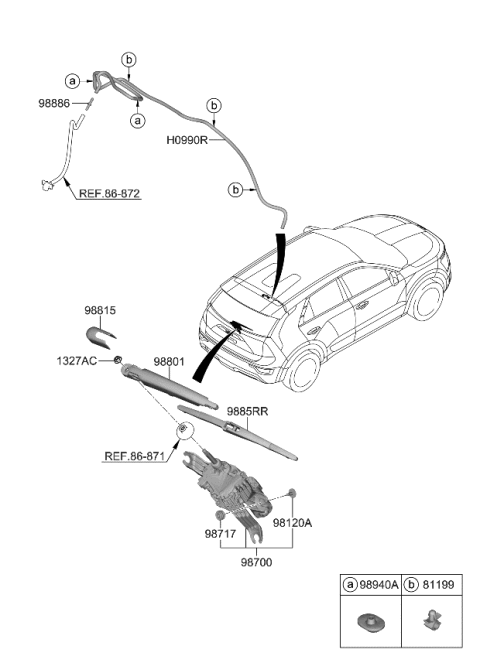 2023 Kia Niro EV Rear Wiper & Washer Diagram