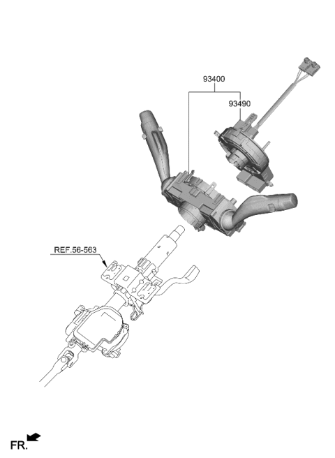 2023 Kia Niro EV CONTACT ASSY-CLOCK S Diagram for 93490AT140