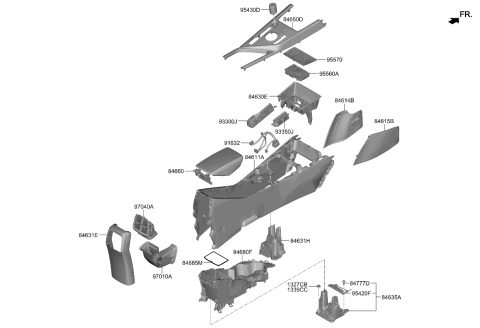 2023 Kia Niro EV BRACKET ASSY-FLOOR C Diagram for 84634AO000