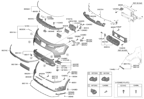 2023 Kia Niro EV ULTRASONIC SENSOR AS Diagram for 99310AT600AGT